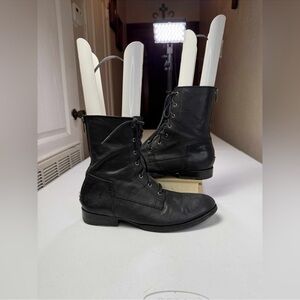 Frye Jaime Artisan Combat Lace Army Boots Veronica Leather Black 9 Punk Gothic